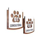 Kit Placa Sinalização - Pet Com 2 Peças MDF 15x13cm