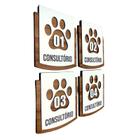 Kit Placa Sinalização - Pet Com 4 Peças MDF 15x13cm - Victare