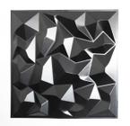 Kit Placas 3D Preta Painel Decorativo 20 Peças Diamante Alpes Revestimento PVC Auto Relevo 50x50