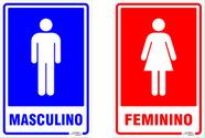 Kit Placas Banheiro Masculino Feminino - 2 30x20