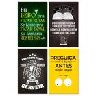 Kit Placas Decorativas Bebidas Frases 4 pçs 20x13 cm