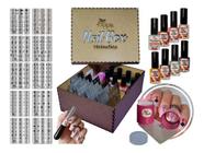Kit Placas E Carimbos De Unhas Apipila Nail Box Minimalista