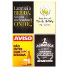 Kit Placas Quadros Bebidas Cervejas Mdf 4 pçs 20x30 cm