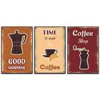 Kit Placas Quadros Decorativos 3 pçs 20x30 Cantinho do café