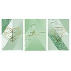 Kit Placas Quadros Decorativos 3 pçs MDF 20x30 Formas Verde