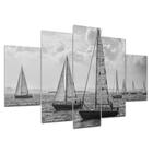 Kit Placas Quadros Decorativos 5 pç 3D Borda infinita Barcos