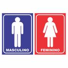 Kit Placas Sinalizadoras P/ Banheiro Masculino Feminino PVC