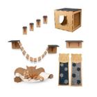 Kit Playground 11 Peças Para Gato Nicho Ponte Arranhador Anti Stress Mdf - Não informado