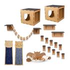 Kit Playground 18 Peças Mdf Para Gatos Completo Mdf 4mm - Não informado