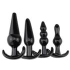 Kit Plug Anal 7 a 4 Peças P M G Pequeno e Grande Plug Ventosa Escalonado Estimulante Anal Sexo Anal Iniciante ao Avançado