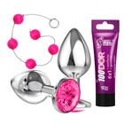 Kit Plug Anal Bolinha Tailandesa + Gel Lubrificante 100 dor - Hot Abuse