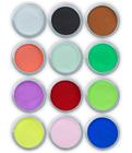 Kit Pó Acrílico Colorido para Decoração de Unhas de Gel Porcelana Acrigel, Com 12 Cores