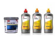 Kit Polimento 3M Massa de Polir 1 Kg + Finesse-it Polidor + Líquido Lustrador + Auto Brilho