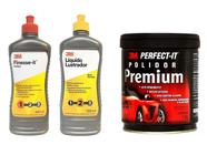 Kit Polimento 3M Polidor Premium + Finesse-it + Liquido Lustrador