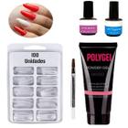 Kit Polygel Alongamento Molde F1 Pincel Prime Top Coat Unha