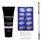 Kit Polygel Led Uv Molde F1 Pincel Espátula - Pink Nude