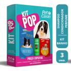 Kit Pop Shampoo Condicionador e Perfume Pet Clean Único Banho Cachorro Gato