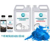 Kit Porcelanato Líquido Metálico Azul Céu AG por M²