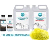Kit Porcelanato Líquido Metalico Limão Siciliano AG por M²