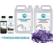 Kit Porcelanato Líquido Metálico Roxo Escuro Ag Por M