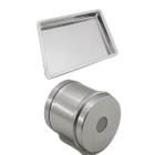 Kit Porta Algodão Cotonete Com Mola + Bandeja 22x17x1,5cm Inox - SISTOLE