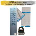Kit Porta Cartão 10 lug. + 100 cartões de ponto e fita MD01