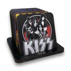 Kit Porta Copos Banda Kiss Bolacha De Madeira Rock N Roll