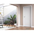 Kit Porta de Madeira com Friso Arezzo 210x90cm com Batente Ultra Coleção Premium Plus Famossul Branco