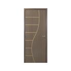 Kit Porta de Madeira Decorada 215x74cm com Batente de MDF Ultra 16cm Cantareira MGM