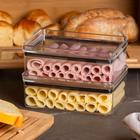 Kit Porta Frios Hermético 770ml Acrílico com Tampa Para Queijo, Presunto e Armazenar Mantimentos