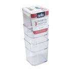 Kit porta objetos Dello cristal com 3 unidades