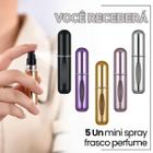 Kit Porta Perfume Mini Frasco 5ml Recarregável Portátil - Escolha Seu Kit