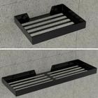 Kit Porta Sabonete e Shampoo Parede Para Banheiro Preto Plus