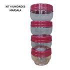 KIT Porta Temperos Organizador Pote Gire e Trave Empilha Fácil BPA Free 155ml /380ml PLASÚTIL