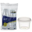 Kit Pote Descartável Redondo C/ Tampa 380ml C/25 Unidades Frezeer e Microondas