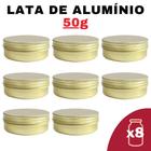 Kit Pote Lata Alumínio Multiuso Dourado Vela, Cosméticos,