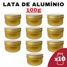 Kit Pote Lata Alumínio Multiuso Dourado Vela, Creme,