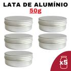 Kit Pote Lata Alumínio Multiuso Prata Vela, Cosméticos,