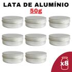 Kit Pote Lata Alumínio Multiuso Prata Vela, Cosméticos,