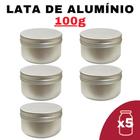 Kit Pote Lata Alumínio Multiuso Prata Vela, Creme,