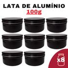 Kit Pote Lata Alumínio Multiuso Preto Vela, Creme,