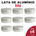 Kit Pote Lata de Alumínio Multiuso - Prata - Vela, Cosméticos, Creme e Armazenamento Diversos (50g)