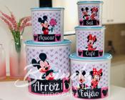 kit pote mantimentos plastico 5 potes cozinha personalizado mickey