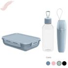 Kit Pote Marmita Hermética com Vedação + Porta Escova De Dente + Garrafa De água 700 ML (Squeeze)