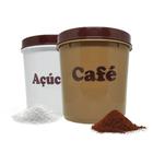 Kit Pote Para Café E Açúcar 1 L Cozinha Armenamento Fresco