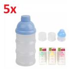 Kit pote porta leite em po e suplementos infantis 5 unidades com 3 recipientes