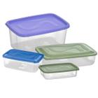 Kit Pote Retangular Graduado 2L E 3,5L E Caixa Topa Tudo 4L