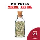 Kit Potes De Tempero De Vidro 100Ml Com Tampa Rolha