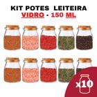 Kit Potes De Temperos E Condimentos Leiteira Grande 150Ml - Senhora Madeira