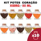Kit Potes de Temperos e Condimentos Tipo Coração 80ml